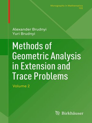cover image of Methods of Geometric Analysis in Extension and Trace Problems
